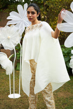 Load image into Gallery viewer, Divine Embroidered Cape with Brocade Pants - White