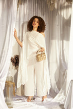 Load image into Gallery viewer, Divine Sequins Embroidered Cape Co-ordinated with Pants - Ivory