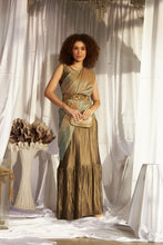 Load image into Gallery viewer, Magnificent Metallic Gown Saree with Liquid Tissue Palla - Copper