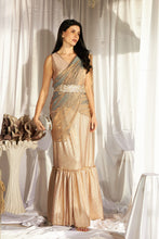 Load image into Gallery viewer, Magnificent Metallic Gown Saree with Liquid Tissue Palla - Blush