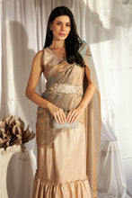Load image into Gallery viewer, Magnificent Metallic Gown Saree with Liquid Tissue Palla - Blush