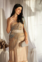 Load image into Gallery viewer, Magnificent Metallic Gown Saree with Liquid Tissue Palla - Blush