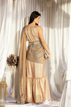 Load image into Gallery viewer, Magnificent Metallic Gown Saree with Liquid Tissue Palla - Blush