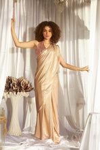 Load image into Gallery viewer, Magnificent Metallic Skirt Saree with Sequins Blouse - Blush Nude