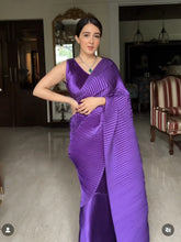 Load image into Gallery viewer, Classy Pleated Gown Saree - Purple