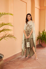 Load image into Gallery viewer, Slip Easy Dress with Organza Cape - Olive Beige