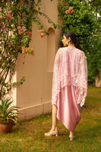 Load image into Gallery viewer, Sahanna Scalloped Floral Mesh Cape with Slip Easy Dress - Blush