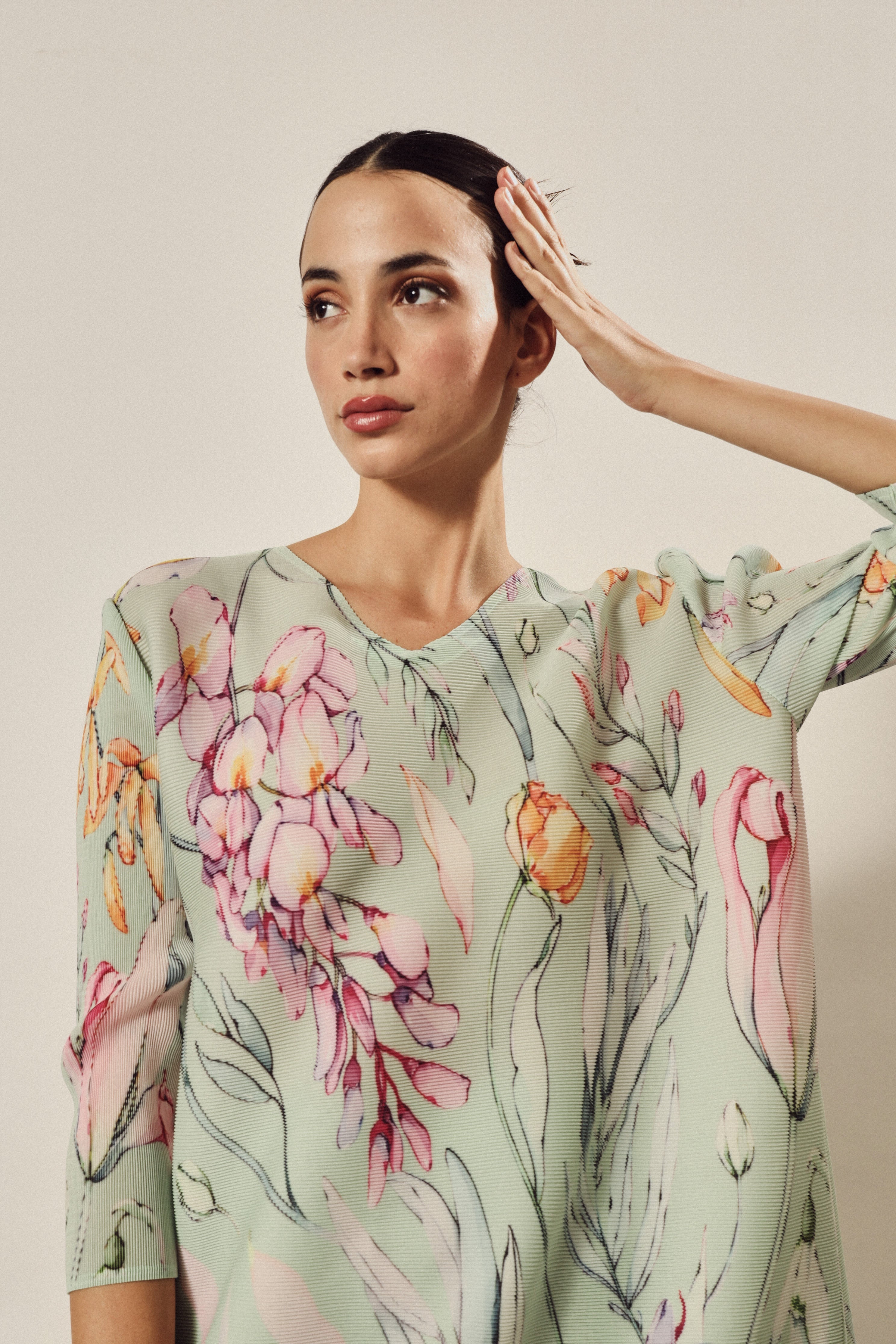 Laylon Lillies Floral Tunic Set - Mint Green