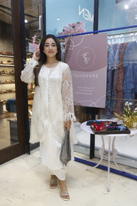 Anisha Sethi in our Seraphic Sequins Potli UpDown Tunic with Dhoti Pants - White