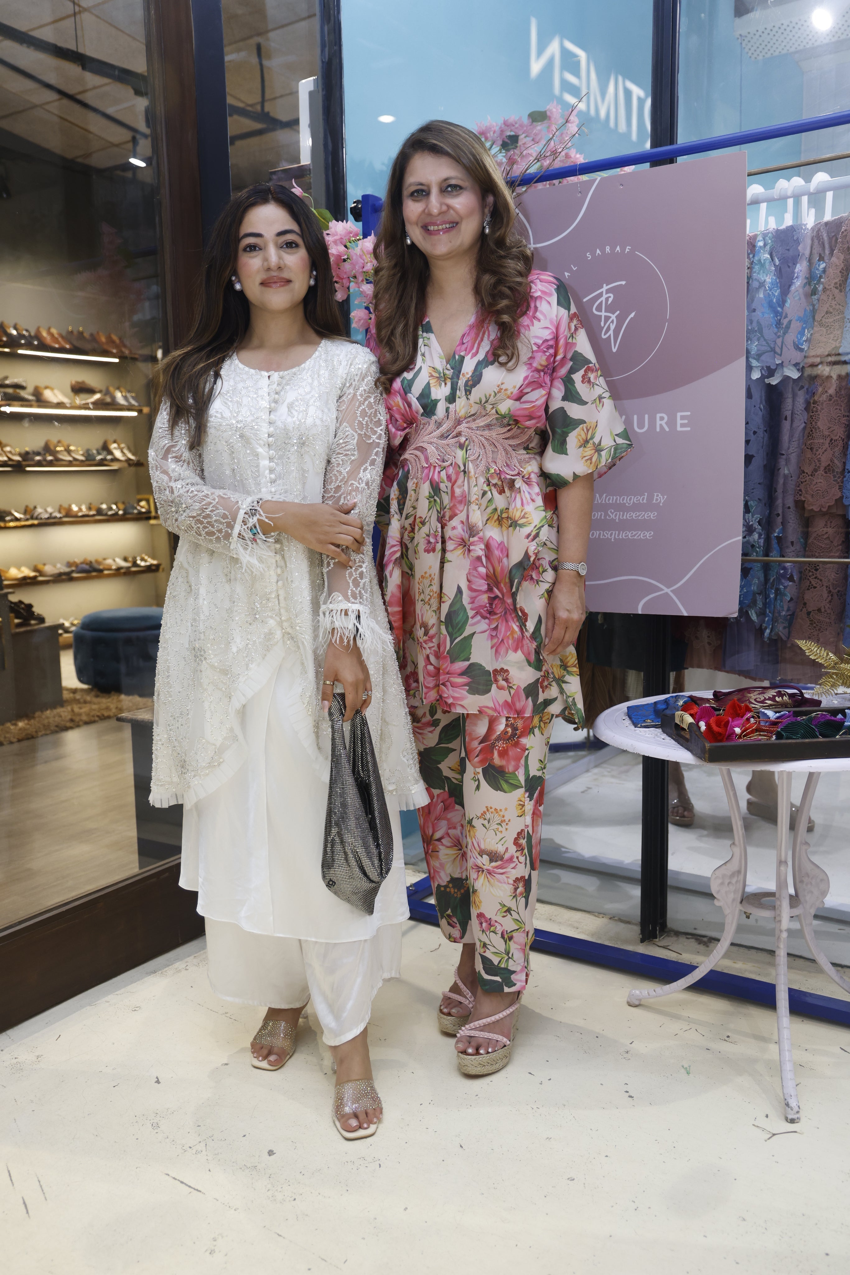 Anisha Sethi in our Seraphic Sequins Potli UpDown Tunic with Dhoti Pants - White