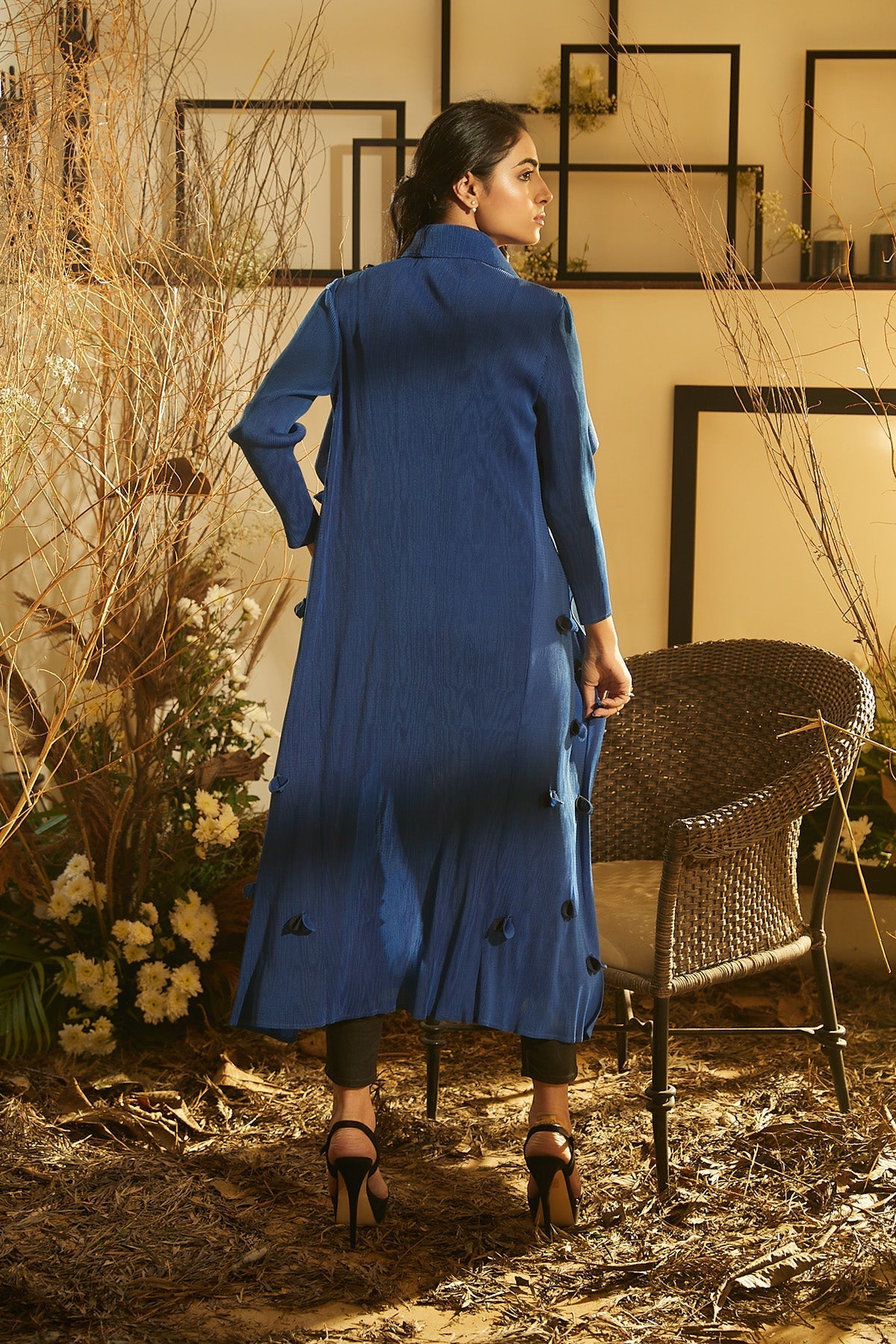 Origami Flower Jacket - Cobalt Blue