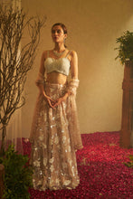 Load image into Gallery viewer, Bella Beads and Sequence Lehenga  with Crop Top - Tuscan