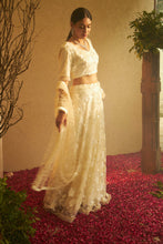 Load image into Gallery viewer, Bella Beads and Sequence Lehenga  with Sleeve Crop Top - Fawn