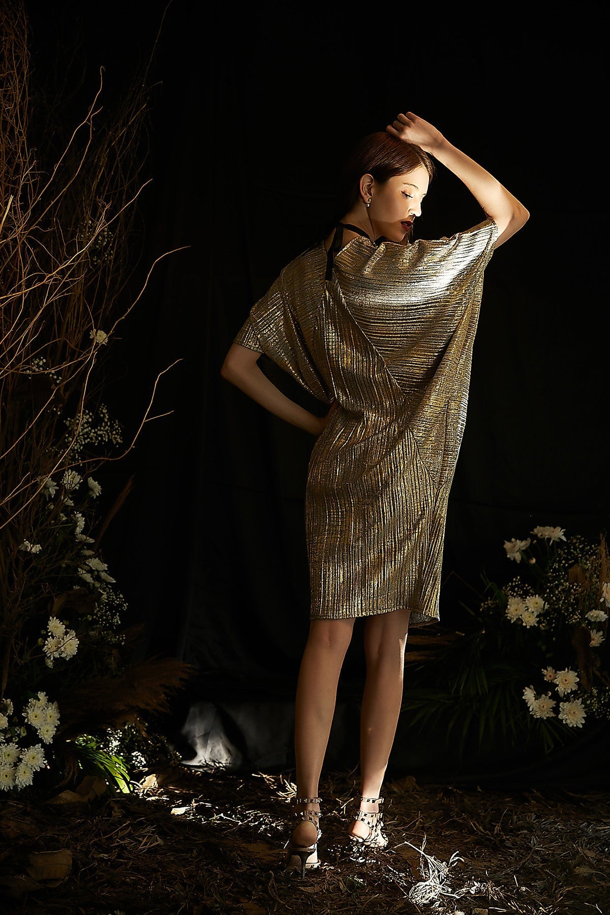 Paris Charm - Glitter Gold Grey Dress