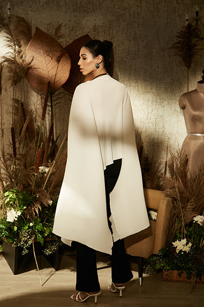 Pristine Ivory Long Cape