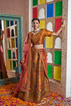 Load image into Gallery viewer, Banarasi Begum Ghaghra With Embroidered Blouse And Chunni - Orange