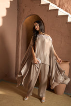 Load image into Gallery viewer, Divine Sequins Embroidered Cape Co-ordinated with Pants - Bronze