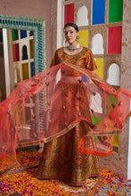 Load image into Gallery viewer, Banarasi Begum Ghaghra With Embroidered Blouse And Chunni - Orange