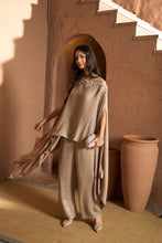 Load image into Gallery viewer, Divine Sequins Embroidered Cape Co-ordinated with Pants - Bronze