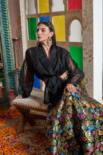 Load image into Gallery viewer, Banarasi Begum Ghaghra With Tie Top - Black