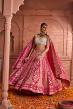 Load image into Gallery viewer, Banarasi Begum Ghaghra And Chunni - Rani Pink