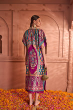 Load image into Gallery viewer, Banarasi Begum Embroidered Kaftan - Purple