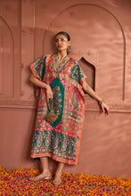 Load image into Gallery viewer, Banarasi Begum Embroidered Kaftan - Orange