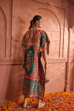 Load image into Gallery viewer, Banarasi Begum Embroidered Kaftan - Orange