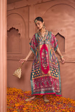 Load image into Gallery viewer, Banarasi Begum Embroidered Kaftan - Pink