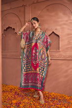 Load image into Gallery viewer, Banarasi Begum Embroidered Kaftan - Pink