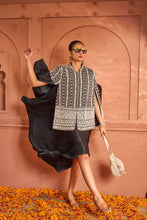 Load image into Gallery viewer, Threadwork Embroidered Cape Jacket with Slip Easy Dress - Black