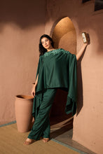 Load image into Gallery viewer, Divine Sequins Embroidered Cape Co-ordinated with Pants - Emerald Green