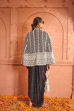 Load image into Gallery viewer, Threadwork Embroidered Cape Jacket with Slip Easy Dress - Black