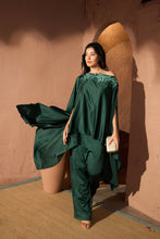 Load image into Gallery viewer, Divine Sequins Embroidered Cape Co-ordinated with Pants - Emerald Green