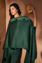 Load image into Gallery viewer, Divine Sequins Embroidered Cape Co-ordinated with Pants - Emerald Green