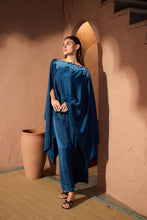 Load image into Gallery viewer, Divine Sequins Embroidered Cape Co-ordinated with Pants - Navy Blue