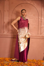 Load image into Gallery viewer, Idylic Adorned Gown Saree With Umbrous Palla - Wine