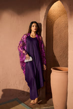 Load image into Gallery viewer, Slip Easy Dress With Chantilily Lace Cape - Purple