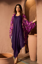 Load image into Gallery viewer, Slip Easy Dress With Chantilily Lace Cape - Purple