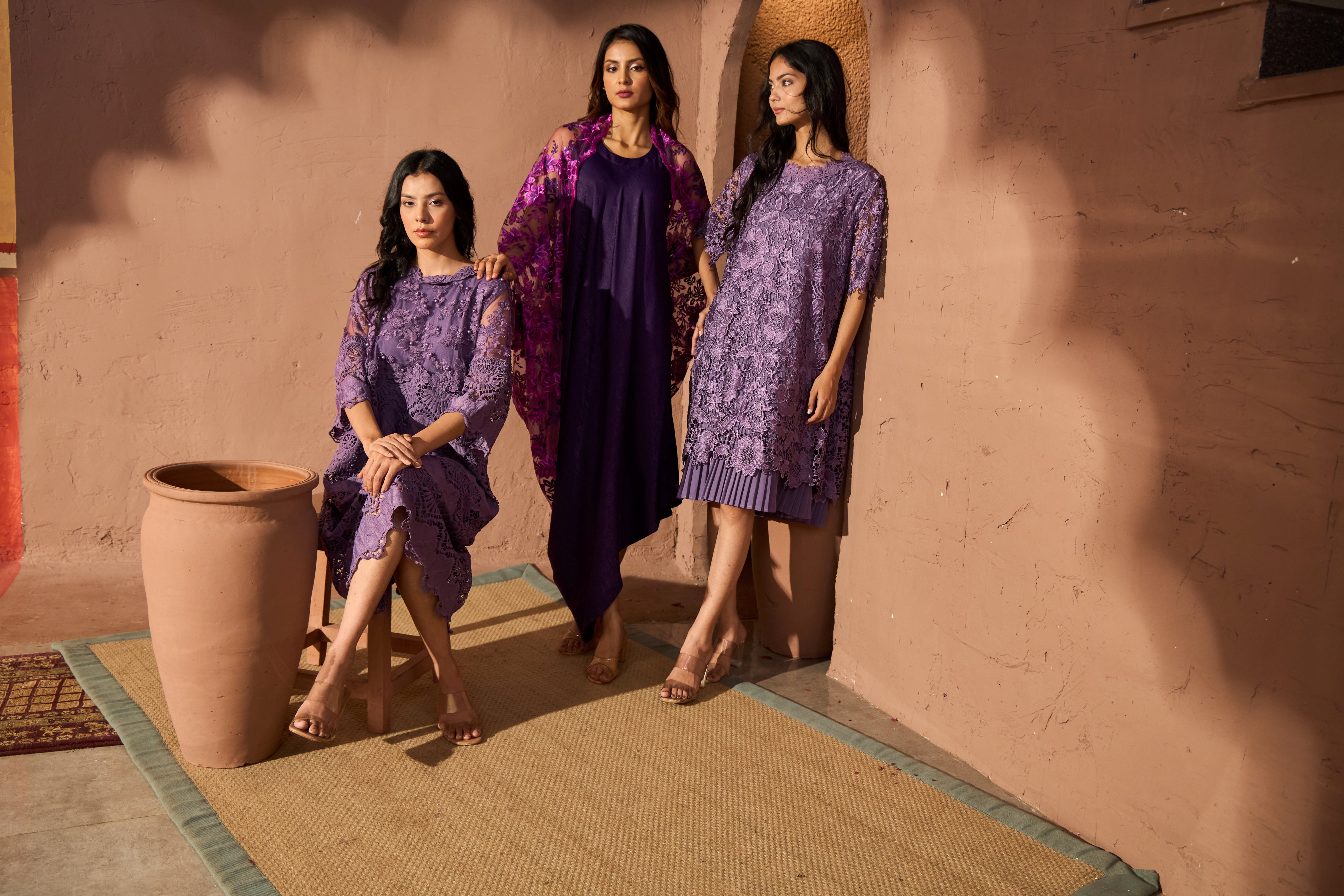 cassia mesh dress Myra Mesh Cassia Pearl Dress - Lavender