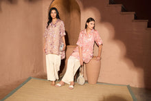 Load image into Gallery viewer, Elahe Rose Embroidered Tunic With Pleated Pants - Pink