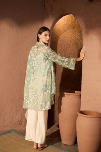 Elahe Rose Embroidered Tunic With Pleated Pants - Green