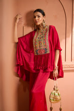 Load image into Gallery viewer, Kiri Patch Work Kaftan Top With Flared Pant - Red