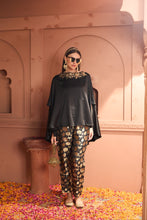 Load image into Gallery viewer, Kiri Embroidered Kaftan With Banarasi Lotus Pant - Black