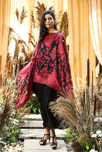 Load image into Gallery viewer, Slip-Easy Dress with Organza Cape - Red and Black