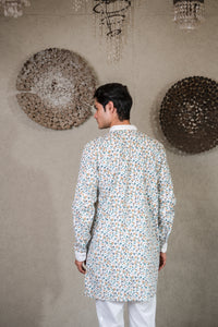 FLORAL PRINTED KURTA SET WITH WHITE PANTS