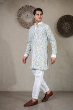 Load image into Gallery viewer, FLORAL PRINTED KURTA SET WITH WHITE PANTS