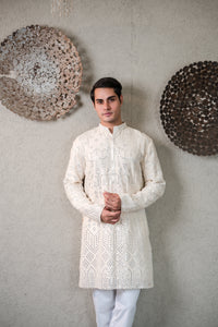 MIRROR EMBROIDERY KURTA WITH PANT