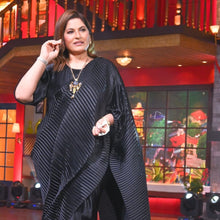 Load image into Gallery viewer, Archana Puran Singh in our Classy Pleated Gown Saree - Black