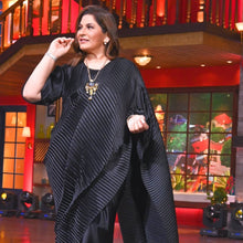 Load image into Gallery viewer, Archana Puran Singh in our Classy Pleated Gown Saree - Black